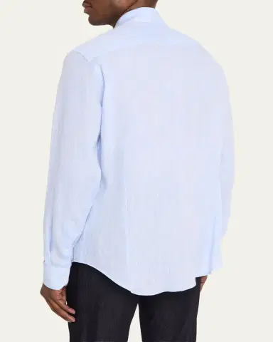 Giorgio Armani Men's Classic-Fit Linen Sport Shirt | Thumbnail 3