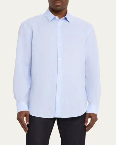 Giorgio Armani Men's Classic-Fit Linen Sport Shirt | Thumbnail 4