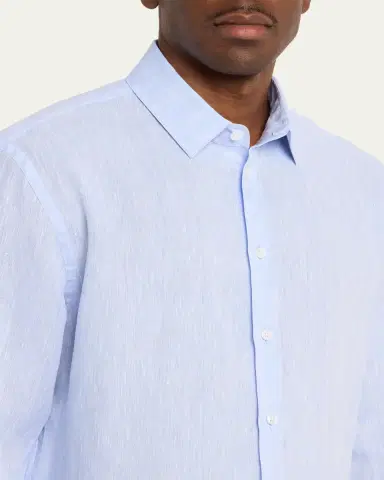 Giorgio Armani Men's Classic-Fit Linen Sport Shirt | Thumbnail 5