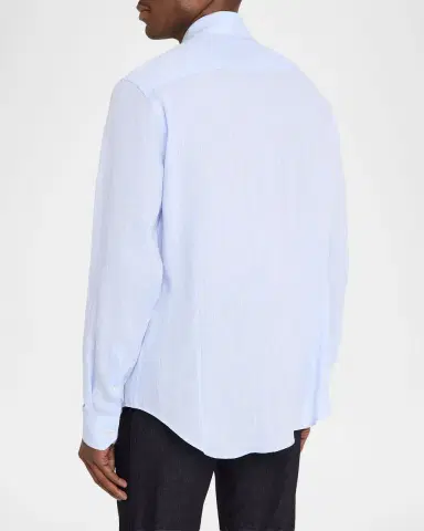 Giorgio Armani Men's Classic-Fit Linen Sport Shirt | Thumbnail 7