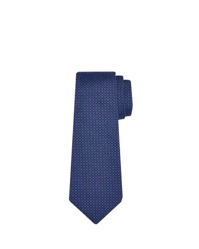 Men's Micro-Square Jacquard Silk 7-Fold Tie