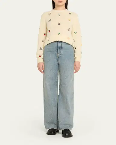 Loewe x Louis Wain Futurist Cats Embroidered Crewneck Sweater | Thumbnail 2 Loewe x Louis Wain Futurist Cats Embroidered Crewneck Sweater | Thumbnail 2