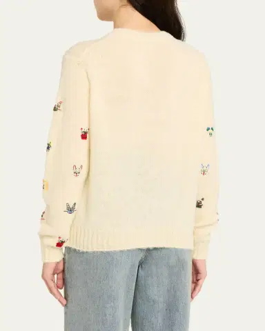 Loewe x Louis Wain Futurist Cats Embroidered Crewneck Sweater | Thumbnail 3 Loewe x Louis Wain Futurist Cats Embroidered Crewneck Sweater | Thumbnail 3