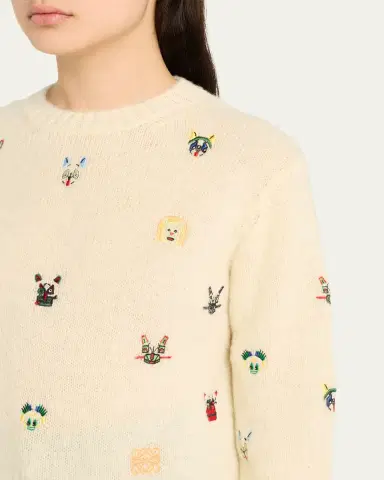 Loewe x Louis Wain Futurist Cats Embroidered Crewneck Sweater | Thumbnail 5 Loewe x Louis Wain Futurist Cats Embroidered Crewneck Sweater | Thumbnail 5