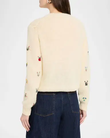 Loewe x Louis Wain Futurist Cats Embroidered Crewneck Sweater | Thumbnail 7 Loewe x Louis Wain Futurist Cats Embroidered Crewneck Sweater | Thumbnail 7