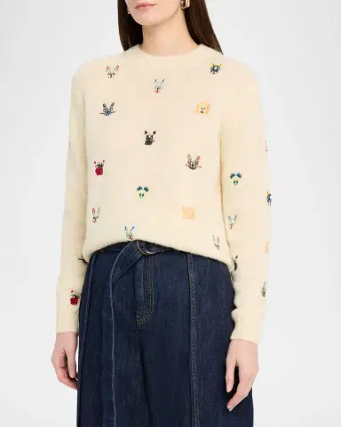 Loewe x Louis Wain Futurist Cats Embroidered Crewneck Sweater | Thumbnail 8 Loewe x Louis Wain Futurist Cats Embroidered Crewneck Sweater | Thumbnail 8