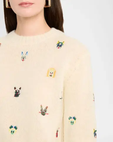 Loewe x Louis Wain Futurist Cats Embroidered Crewneck Sweater | Thumbnail 9 Loewe x Louis Wain Futurist Cats Embroidered Crewneck Sweater | Thumbnail 9
