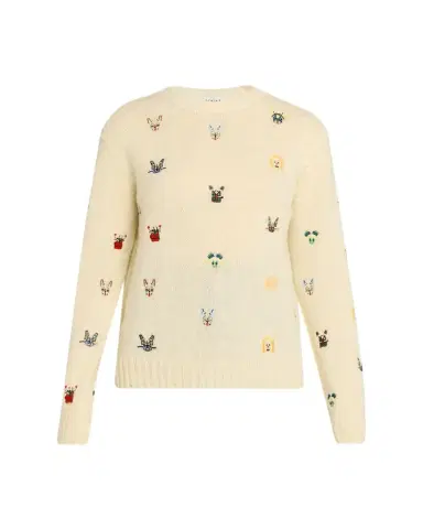 Loewe x Louis Wain Futurist Cats Embroidered Crewneck Sweater | Thumbnail 1 Loewe x Louis Wain Futurist Cats Embroidered Crewneck Sweater | Thumbnail 1