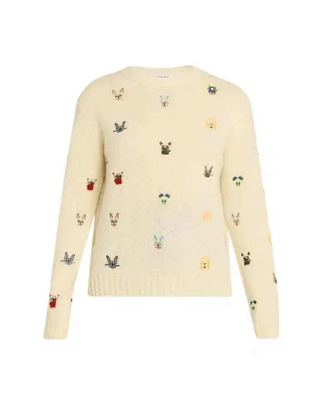 Loewe x Louis Wain Futurist Cats Embroidered Crewneck Sweater