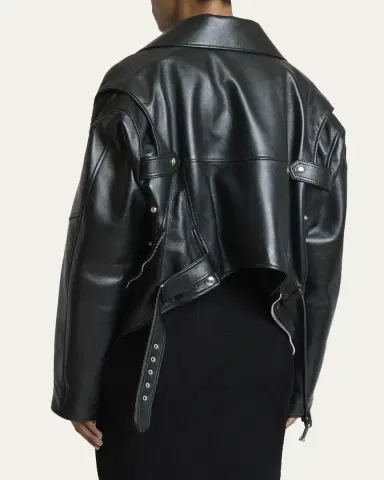 Givenchy Upside Down Leather Moto Jacket | Thumbnail 3