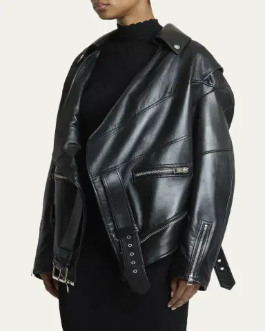 Givenchy Upside Down Leather Moto Jacket | Thumbnail 4