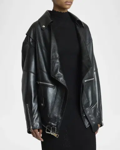 Givenchy Upside Down Leather Moto Jacket | Thumbnail 8