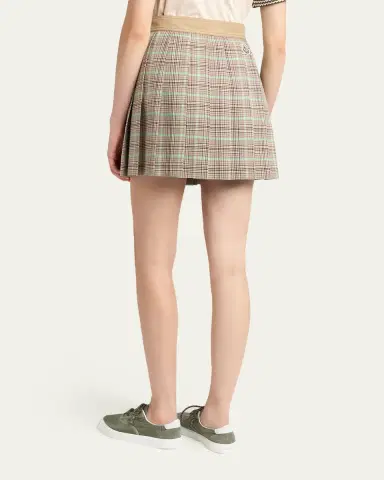 Moncler Pleated Plaid Mini Skirt | Thumbnail 3