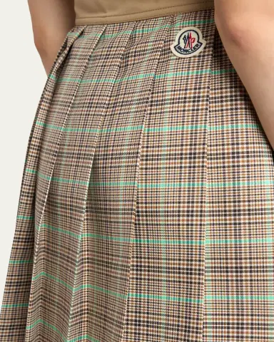 Moncler Pleated Plaid Mini Skirt | Thumbnail 5