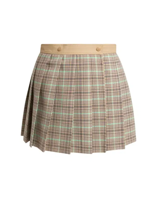 Pleated Plaid Mini Skirt