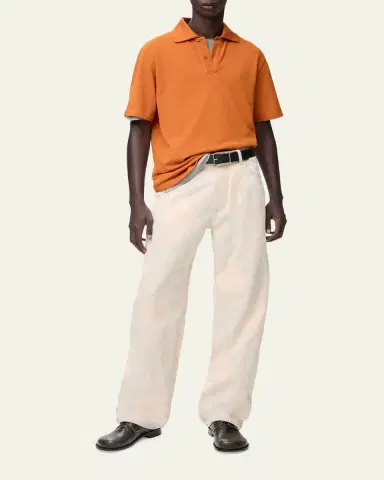Loewe Men's Tonal Anagram Pique Polo Shirt | Thumbnail 2 Loewe Men's Tonal Anagram Pique Polo Shirt | Thumbnail 2