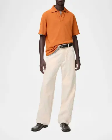 Loewe Men's Tonal Anagram Pique Polo Shirt | Thumbnail 6 Loewe Men's Tonal Anagram Pique Polo Shirt | Thumbnail 6