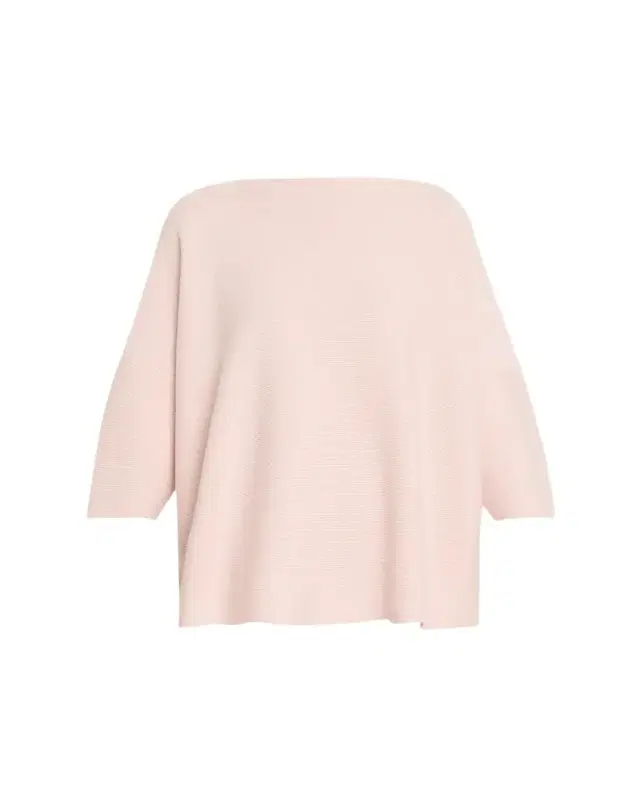 Cashmere Slash Neck 3/4-Sleeve Sweater - Mid Plus Length