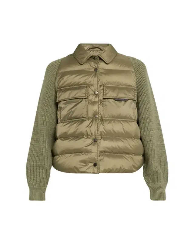 Brunello Cucinelli Superlight Down Padded Jacket With Knit Sleeves