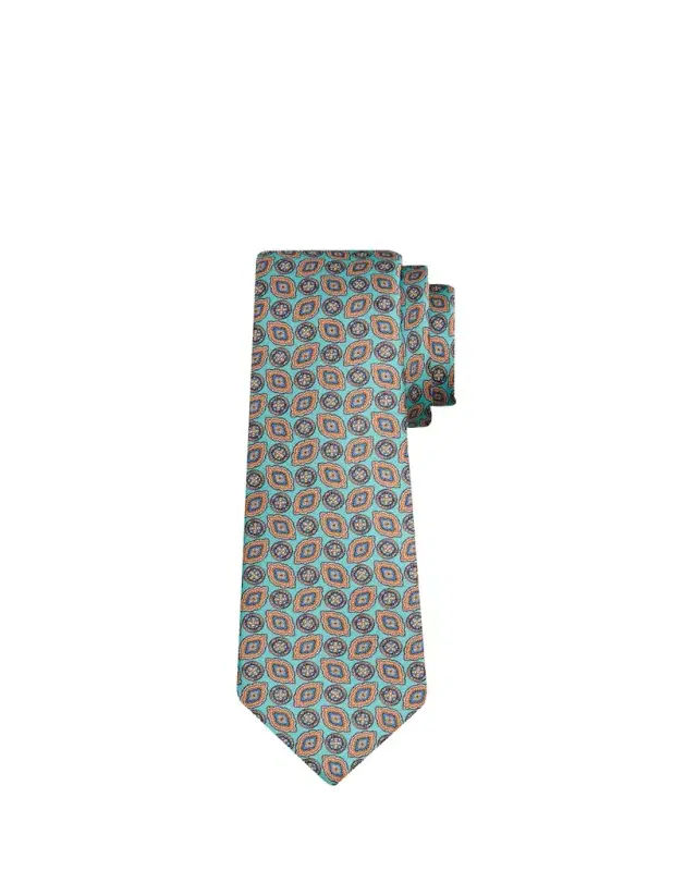 Men's Medallion Silk 7-Fold Tie