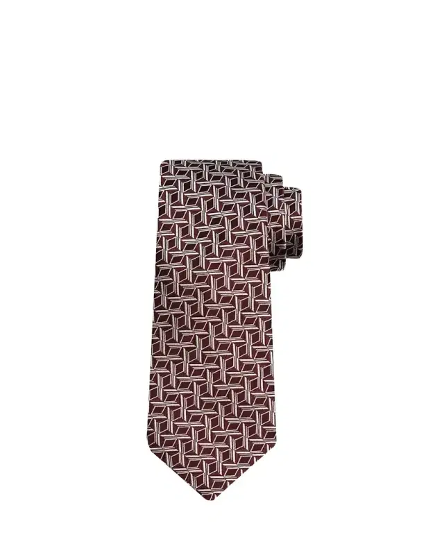 Men's Geometric Jacquard Silk 7-Fold Tie