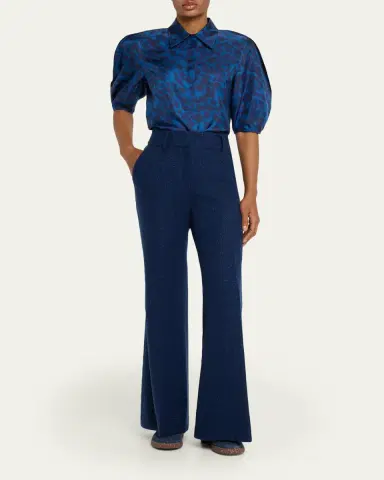 Gabriela Hearst Rhein Speckled Tweed Flare Pants | Thumbnail 2 Gabriela Hearst Rhein Speckled Tweed Flare Pants | Thumbnail 2