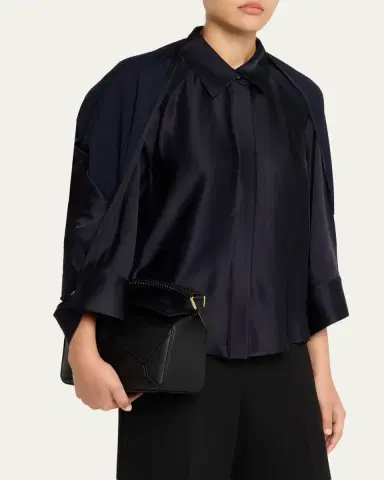 Loewe Puzzle Small Woven Top-Handle Bag in Leather | Thumbnail 2 Loewe Puzzle Small Woven Top-Handle Bag in Leather | Thumbnail 2