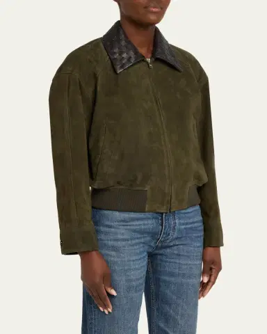 Bottega Veneta Suede Leather Blouson Jacket | Thumbnail 4 Bottega Veneta Suede Leather Blouson Jacket | Thumbnail 4