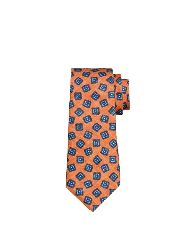 Men's Square Medallion Silk Tie