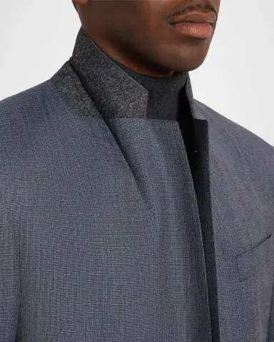 Giorgio Armani Men 's Wool and Silk Micro-Check Soft Two-Piece Suit | Thumbnail 7 Giorgio Armani Men 's Wool and Silk Micro-Check Soft Two-Piece Suit | Thumbnail 7