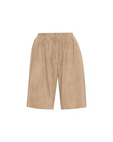 Brunello Cucinelli Couture Suede Pull-On Bermuda Shorts | Thumbnail 1 Brunello Cucinelli Couture Suede Pull-On Bermuda Shorts | Thumbnail 1