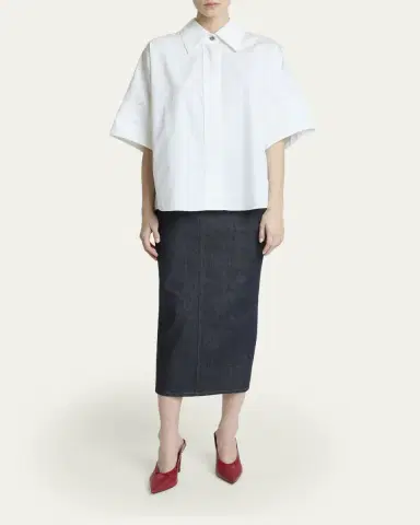 Givenchy Short-Sleeve Cotton Poplin Button-Down Shirt | Thumbnail 2