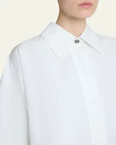 Givenchy Short-Sleeve Cotton Poplin Button-Down Shirt | Thumbnail 5