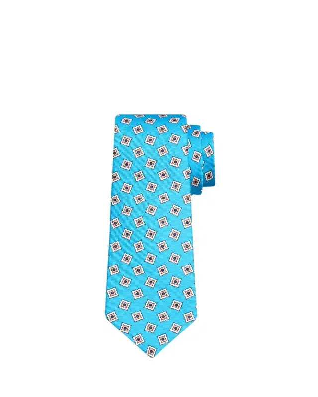Men's Square Medallion Silk 7-Fold Tie