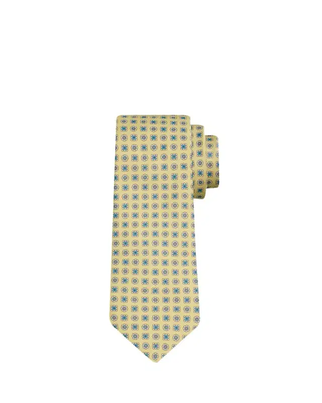 Men's Medallion Floral Silk 7-Fold Tie