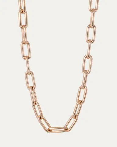 SIDNEY GARBER 18K Yellow Gold Elliptic Link Necklace with Peridot Clasp, 18"L | Thumbnail 2 SIDNEY GARBER 18K Yellow Gold Elliptic Link Necklace with Peridot Clasp, 18"L | Thumbnail 2