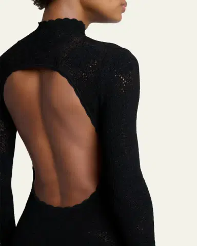 Givenchy Fitted Open Back Floral Knit Dress | Thumbnail 5 Givenchy Fitted Open Back Floral Knit Dress | Thumbnail 5