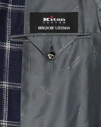 Kiton Men's Windowpane Silk, Cotton and Cashmere Sport Coat | Thumbnail 10