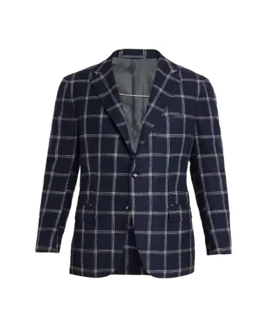 Kiton Men's Windowpane Silk, Cotton and Cashmere Sport Coat | Thumbnail 1