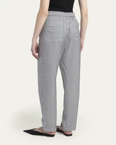 Tom Ford Striped Silk Straight-Leg Pull-On Pajama Pants | Thumbnail 3 Tom Ford Striped Silk Straight-Leg Pull-On Pajama Pants | Thumbnail 3