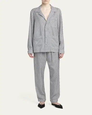 Tom Ford Striped Silk Pajama Shirt | Thumbnail 2 Tom Ford Striped Silk Pajama Shirt | Thumbnail 2