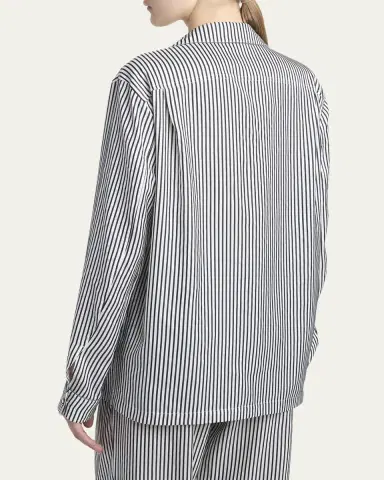 Tom Ford Striped Silk Pajama Shirt | Thumbnail 3 Tom Ford Striped Silk Pajama Shirt | Thumbnail 3
