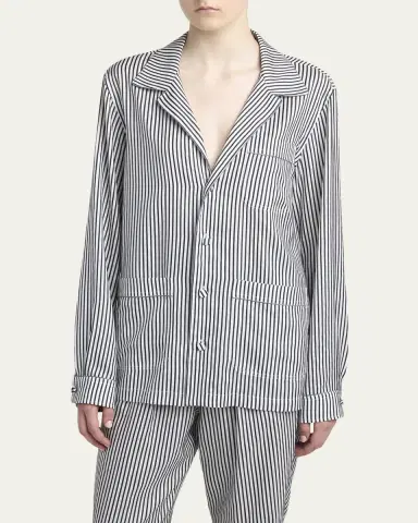 Tom Ford Striped Silk Pajama Shirt | Thumbnail 4 Tom Ford Striped Silk Pajama Shirt | Thumbnail 4