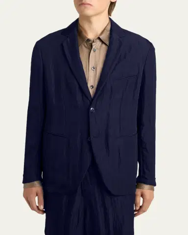 Giorgio Armani Men's Textured Two-Button Blazer | Thumbnail 4 Giorgio Armani Men's Textured Two-Button Blazer | Thumbnail 4