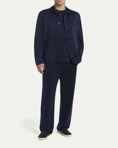 Giorgio Armani Men's Nylon and Cupro Crewneck T-Shirt | Thumbnail 2