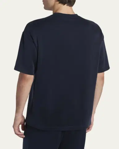 Giorgio Armani Men's Nylon and Cupro Crewneck T-Shirt | Thumbnail 3