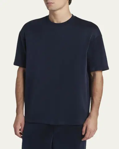 Giorgio Armani Men's Nylon and Cupro Crewneck T-Shirt | Thumbnail 4