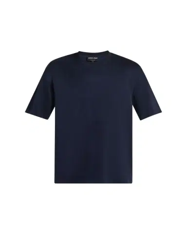 Giorgio Armani Men's Nylon and Cupro Crewneck T-Shirt | Thumbnail 1