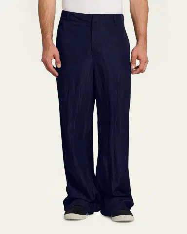 Giorgio Armani Men's Crinkled Viscose Trousers | Thumbnail 3