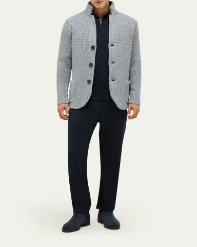 Baldassari Men's Brenta Slim Wool Knit Swacket | Thumbnail 2 Baldassari Men's Brenta Slim Wool Knit Swacket | Thumbnail 2